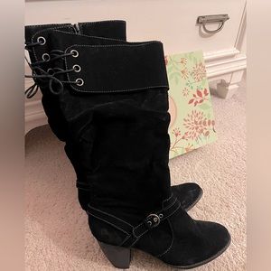 Women’s size 8 Jellypop Bibiana Faux Suede Calf High Black Boots